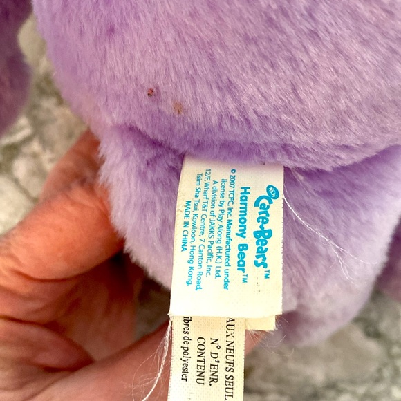 Purple Care Bears Harmony Golden Headband Flower Belly Stuffed Bear - Picture 4 of 4